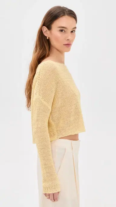 Enza Costa Linen Open Knit Bateau weater Flan | Thumbnail 4 Enza Costa Linen Open Knit Bateau weater Flan | Thumbnail 4