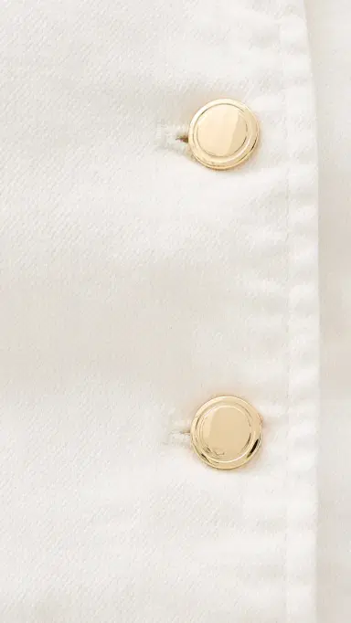 Good American Sleeveless Denim Button Front Top Cotton White | Thumbnail 6 Good American Sleeveless Denim Button Front Top Cotton White | Thumbnail 6