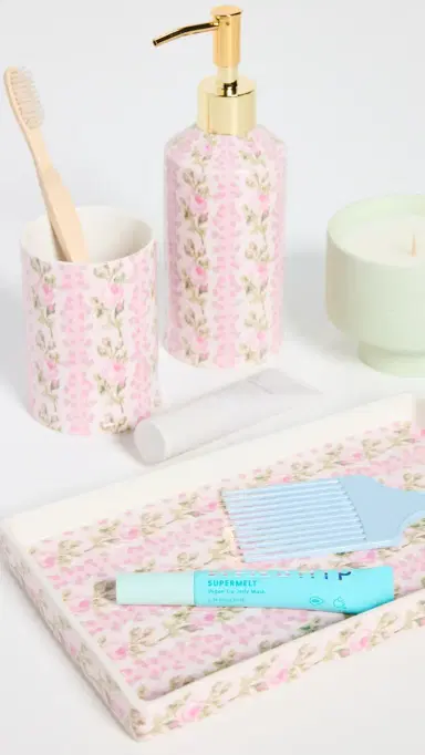 LoveShackFancy Elianna Dispenser Pink Macaron One Size | Thumbnail 3 LoveShackFancy Elianna Dispenser Pink Macaron One Size | Thumbnail 3