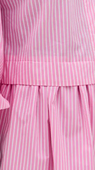 English Factory tripe Puff Sleeve Shirt Dress Pink tripes | Thumbnail 6 English Factory tripe Puff Sleeve Shirt Dress Pink tripes | Thumbnail 6