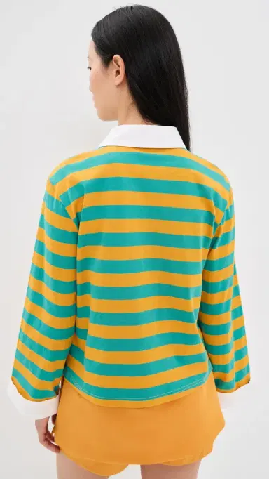MAUDE CLUB Gabrielle Polo Ocean Yellow tripe | Thumbnail 3 MAUDE CLUB Gabrielle Polo Ocean Yellow tripe | Thumbnail 3