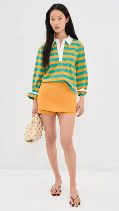 MAUDE CLUB Gabrielle Polo Ocean Yellow tripe | Thumbnail 5 MAUDE CLUB Gabrielle Polo Ocean Yellow tripe | Thumbnail 5