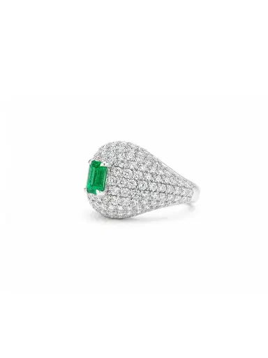 Wish Fine Jewelry 1.91ct Diamond Emerald 18K Gold Pave Ring | Thumbnail 2 Wish Fine Jewelry 1.91ct Diamond Emerald 18K Gold Pave Ring | Thumbnail 2