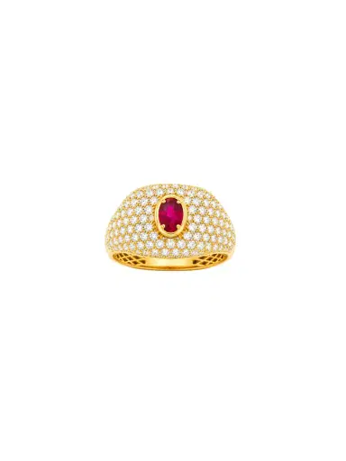 Wish Fine Jewelry 2.70ct Diamond Ruby 18K Gold Pave Ring | Thumbnail 1 Wish Fine Jewelry 2.70ct Diamond Ruby 18K Gold Pave Ring | Thumbnail 1