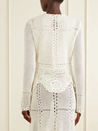 Erdem Crocheted Cotton Peplum Cardigan | Thumbnail 4 Erdem Crocheted Cotton Peplum Cardigan | Thumbnail 4