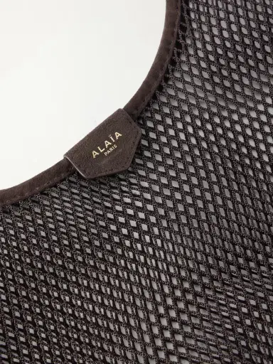 Alaïa One Piece Suede-trimmed Mesh Shoulder Bag | Thumbnail 4 Alaïa One Piece Suede-trimmed Mesh Shoulder Bag | Thumbnail 4