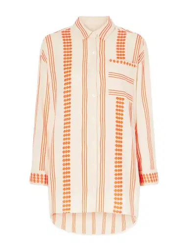 Lemlem Mariam Asymmetric Striped Cotton-blend Shirt | Thumbnail 1 Lemlem Mariam Asymmetric Striped Cotton-blend Shirt | Thumbnail 1