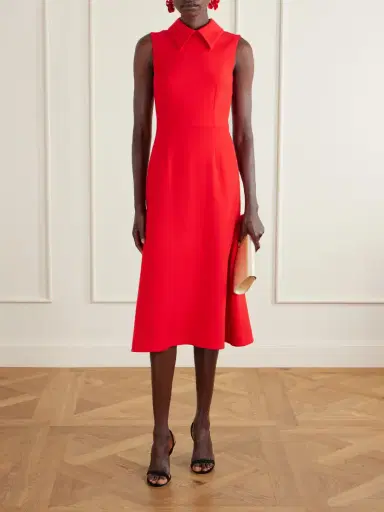 Emilia Wickstead Leontine Wool-crepe Midi Dress | Thumbnail 2 Emilia Wickstead Leontine Wool-crepe Midi Dress | Thumbnail 2