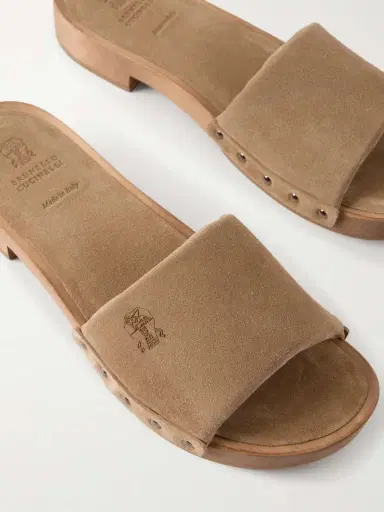 Brunello Cucinelli Suede Clogs | Thumbnail 5 Brunello Cucinelli Suede Clogs | Thumbnail 5