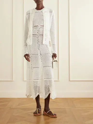 Erdem Crocheted Cotton Midi Dress | Thumbnail 2 Erdem Crocheted Cotton Midi Dress | Thumbnail 2