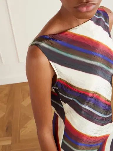 Christopher John Rogers Morris Striped Crinkled-satin Top | Thumbnail 4 Christopher John Rogers Morris Striped Crinkled-satin Top | Thumbnail 4