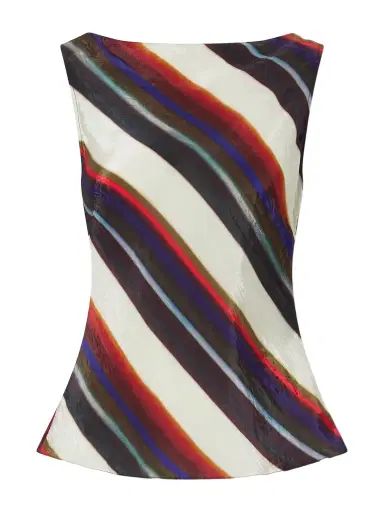 Christopher John Rogers Morris Striped Crinkled-satin Top | Thumbnail 1 Christopher John Rogers Morris Striped Crinkled-satin Top | Thumbnail 1