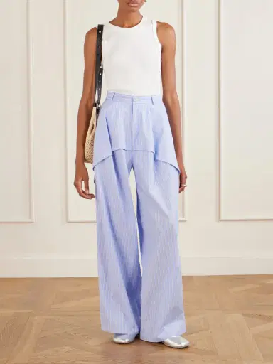 Loewe + Paula's Ibiza Striped Paneled Cotton Poplin Wide-leg Pants | Thumbnail 2 Loewe + Paula's Ibiza Striped Paneled Cotton Poplin Wide-leg Pants | Thumbnail 2