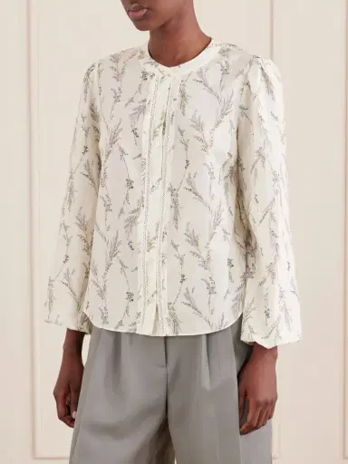 Veronica Beard Emiko Floral-print Embroidered Cotton And Silk-blend Shirt | Thumbnail 3 Veronica Beard Emiko Floral-print Embroidered Cotton And Silk-blend Shirt | Thumbnail 3