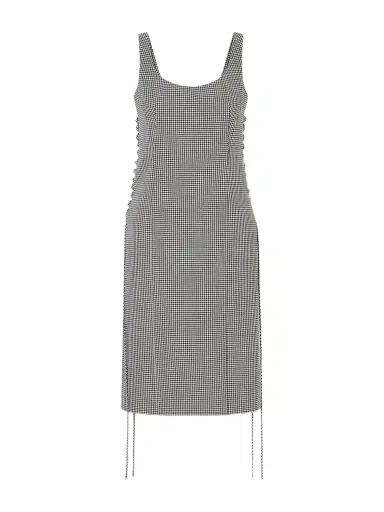 McQueen Checked Corseted Wool Midi Dress | Thumbnail 1 McQueen Checked Corseted Wool Midi Dress | Thumbnail 1