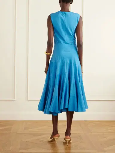Tory Burch Flared Cotton And Silk-blend Voile Midi Dress | Thumbnail 3 Tory Burch Flared Cotton And Silk-blend Voile Midi Dress | Thumbnail 3