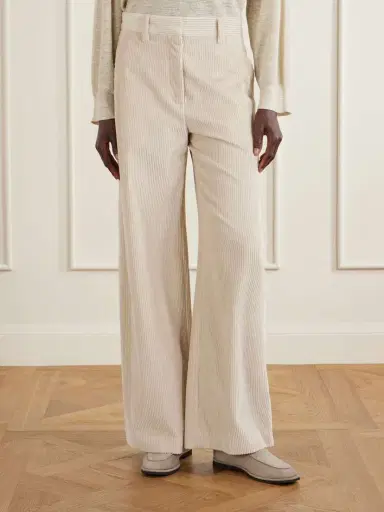 Brunello Cucinelli Cotton Wide-leg Pants | Thumbnail 3 Brunello Cucinelli Cotton Wide-leg Pants | Thumbnail 3