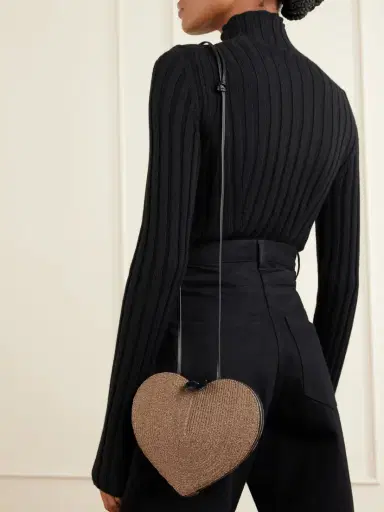 Alaïa Le Cœur Leather-trimmed Raffia Shoulder Bag | Thumbnail 2 Alaïa Le Cœur Leather-trimmed Raffia Shoulder Bag | Thumbnail 2
