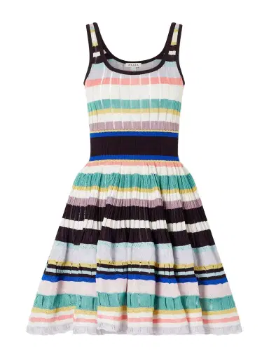 Alaïa Tiered Pointelle-knit Mini Dress | Thumbnail 1 Alaïa Tiered Pointelle-knit Mini Dress | Thumbnail 1