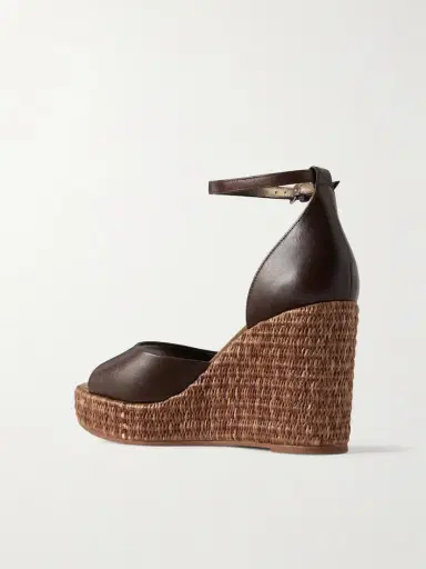Brunello Cucinelli Embellished Leather Platform Wedge Espadrille Sandals | Thumbnail 3 Brunello Cucinelli Embellished Leather Platform Wedge Espadrille Sandals | Thumbnail 3