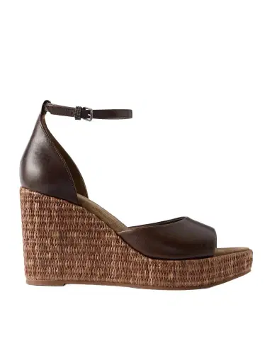 Brunello Cucinelli Embellished Leather Platform Wedge Espadrille Sandals | Thumbnail 1 Brunello Cucinelli Embellished Leather Platform Wedge Espadrille Sandals | Thumbnail 1