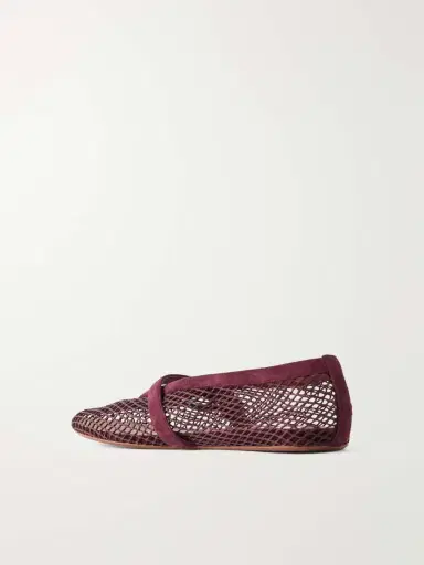 Alaïa Suede-trimmed Mesh Ballet Flats | Thumbnail 3 Alaïa Suede-trimmed Mesh Ballet Flats | Thumbnail 3