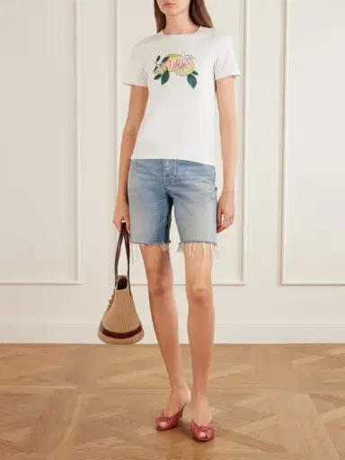 Chloé Frayed Denim Shorts | Thumbnail 2 Chloé Frayed Denim Shorts | Thumbnail 2