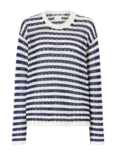 Aimé Leon Dore Eyelet Striped Cotton Sweater | Thumbnail 1 Aimé Leon Dore Eyelet Striped Cotton Sweater | Thumbnail 1