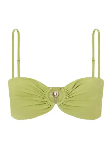 Christopher Esber Ruched Prong Bandeau Bikini Top | Thumbnail 1 Christopher Esber Ruched Prong Bandeau Bikini Top | Thumbnail 1