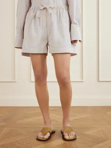 TOTEME Striped Cotton Drawstring Shorts | Thumbnail 3 TOTEME Striped Cotton Drawstring Shorts | Thumbnail 3