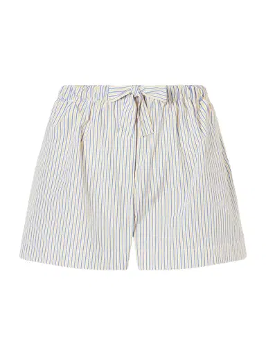 TOTEME Striped Cotton Drawstring Shorts | Thumbnail 1 TOTEME Striped Cotton Drawstring Shorts | Thumbnail 1