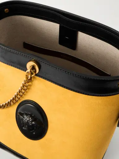 Versace Pivot Logo-appliquéd Small Leather Bucket Bag | Thumbnail 6 Versace Pivot Logo-appliquéd Small Leather Bucket Bag | Thumbnail 6