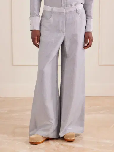 TWP Dylan Striped Cotton-blend Gabardine Wide-leg Pants | Thumbnail 3 TWP Dylan Striped Cotton-blend Gabardine Wide-leg Pants | Thumbnail 3