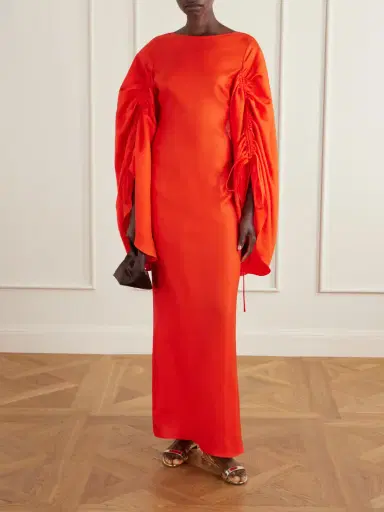 Christopher John Rogers Gathered Ramie Organza Gown | Thumbnail 2 Christopher John Rogers Gathered Ramie Organza Gown | Thumbnail 2
