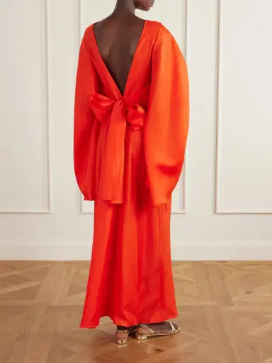Christopher John Rogers Gathered Ramie Organza Gown | Thumbnail 3 Christopher John Rogers Gathered Ramie Organza Gown | Thumbnail 3