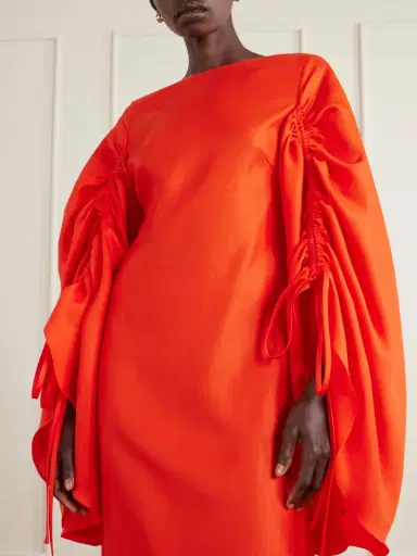 Christopher John Rogers Gathered Ramie Organza Gown | Thumbnail 4 Christopher John Rogers Gathered Ramie Organza Gown | Thumbnail 4