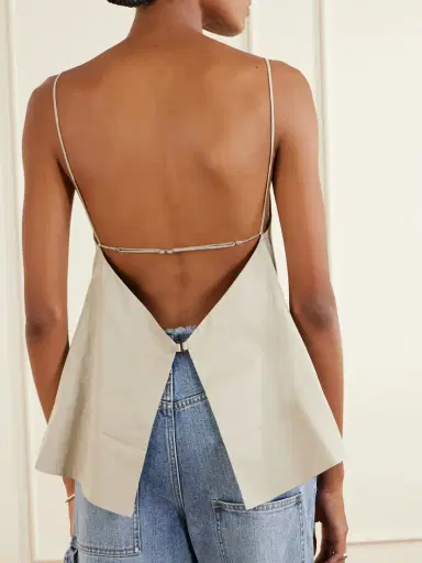Tibi Open-back Cotton-poplin Tank | Thumbnail 3 Tibi Open-back Cotton-poplin Tank | Thumbnail 3