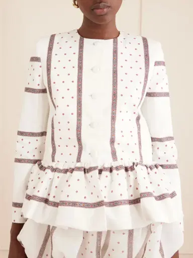 LIBEROWE Printed Peplum Cotton Jacket | Thumbnail 4 LIBEROWE Printed Peplum Cotton Jacket | Thumbnail 4