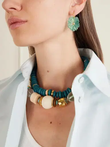 Lizzie Fortunato New Bloom Enamel Gold-plated, Glass And Lemon Quartz Earrings | Thumbnail 3 Lizzie Fortunato New Bloom Enamel Gold-plated, Glass And Lemon Quartz Earrings | Thumbnail 3