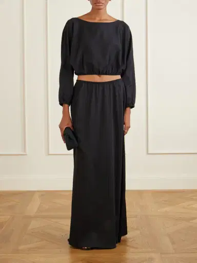 LESET Yoko Cropped Gathered Cotton-poplin Top | Thumbnail 2 LESET Yoko Cropped Gathered Cotton-poplin Top | Thumbnail 2