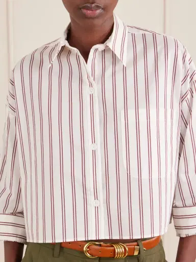 TWP Next Ex Cropped Striped Cotton And Silk-blend Shirt | Thumbnail 5 TWP Next Ex Cropped Striped Cotton And Silk-blend Shirt | Thumbnail 5