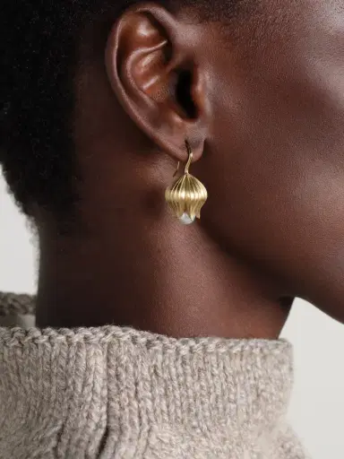 Irene Neuwirth Lily Of The Valley 18-karat Gold Pearl Earrings | Thumbnail 2 Irene Neuwirth Lily Of The Valley 18-karat Gold Pearl Earrings | Thumbnail 2