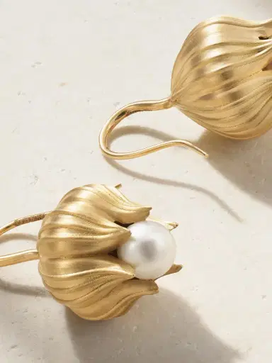 Irene Neuwirth Lily Of The Valley 18-karat Gold Pearl Earrings | Thumbnail 3 Irene Neuwirth Lily Of The Valley 18-karat Gold Pearl Earrings | Thumbnail 3
