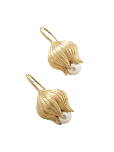 Irene Neuwirth Lily Of The Valley 18-karat Gold Pearl Earrings | Thumbnail 1 Irene Neuwirth Lily Of The Valley 18-karat Gold Pearl Earrings | Thumbnail 1