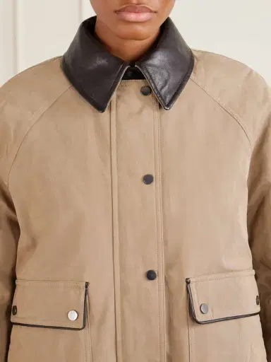 Brunello Cucinelli Leather-trimmed Padded Canvas Jacket | Thumbnail 5 Brunello Cucinelli Leather-trimmed Padded Canvas Jacket | Thumbnail 5