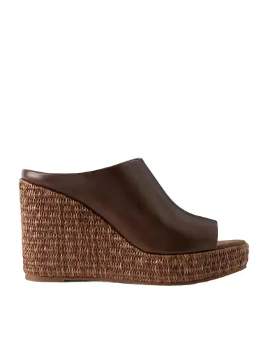 Brunello Cucinelli Leather Platform Wedge Espadrille Sandals | Thumbnail 1 Brunello Cucinelli Leather Platform Wedge Espadrille Sandals | Thumbnail 1