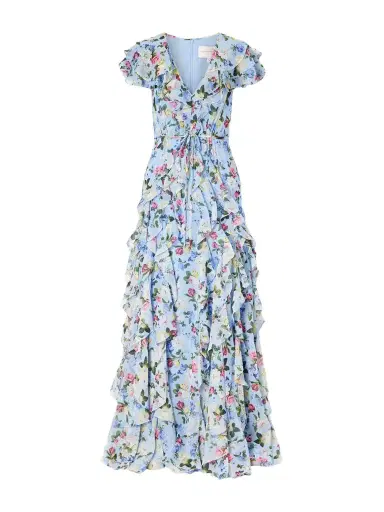 Carolina Herrera Ruffled Floral-printed Silk Chiffon Gown | Thumbnail 1 Carolina Herrera Ruffled Floral-printed Silk Chiffon Gown | Thumbnail 1
