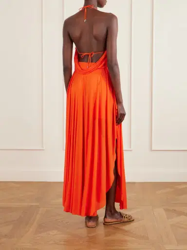 Loewe + Paula’s Ibiza Ruffled Cutout Jersey Halterneck Maxi Dress | Thumbnail 3 Loewe + Paula’s Ibiza Ruffled Cutout Jersey Halterneck Maxi Dress | Thumbnail 3