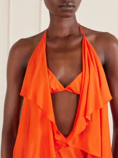 Loewe + Paula’s Ibiza Ruffled Cutout Jersey Halterneck Maxi Dress | Thumbnail 4 Loewe + Paula’s Ibiza Ruffled Cutout Jersey Halterneck Maxi Dress | Thumbnail 4