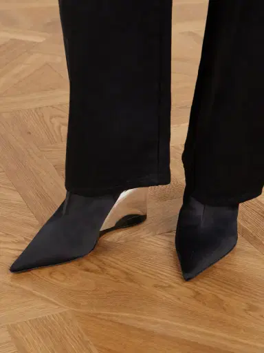 Alaïa 90 Satin Wedge Mules | Thumbnail 2 Alaïa 90 Satin Wedge Mules | Thumbnail 2